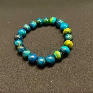 10mm Blue Tiger’s Eye Beaded Bracelet